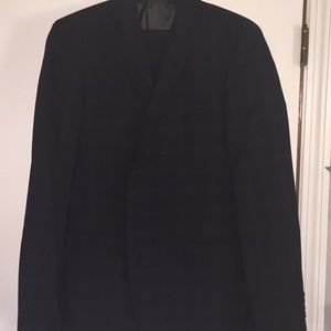 Tallia Mens Black Plaid Suit 42L Mens Warehouse